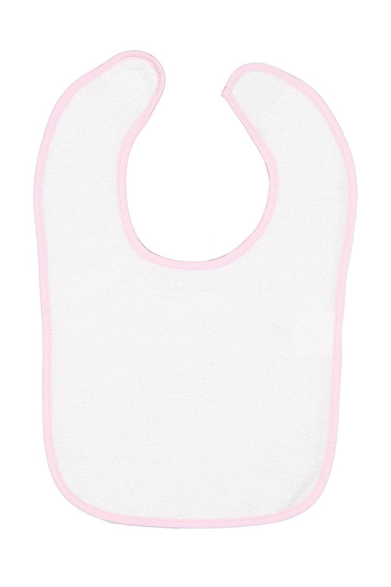 Rabbit Skins Infant/Toddler OS / White/ Pink Rabbit Skins 1003: Infant Contrast Trim Terry Bib