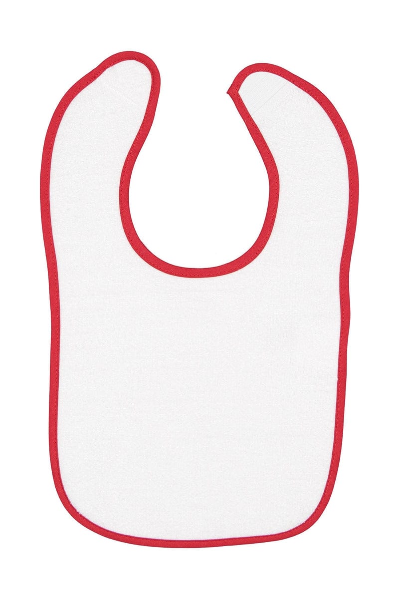 Rabbit Skins Infant/Toddler OS / White/ Red Rabbit Skins 1003: Infant Contrast Trim Terry Bib