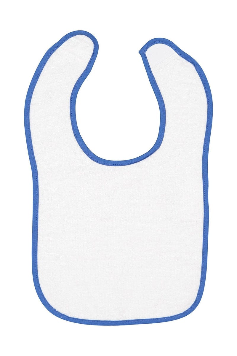 Rabbit Skins Infant/Toddler OS / White/ Royal Rabbit Skins 1003: Infant Contrast Trim Terry Bib