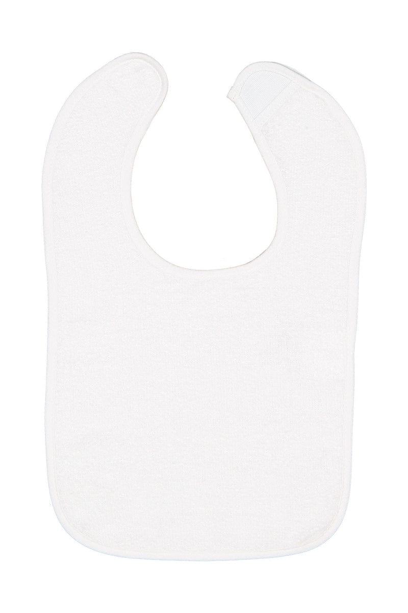 Rabbit Skins Infant/Toddler OS / White/ White Rabbit Skins 1003: Infant Contrast Trim Terry Bib