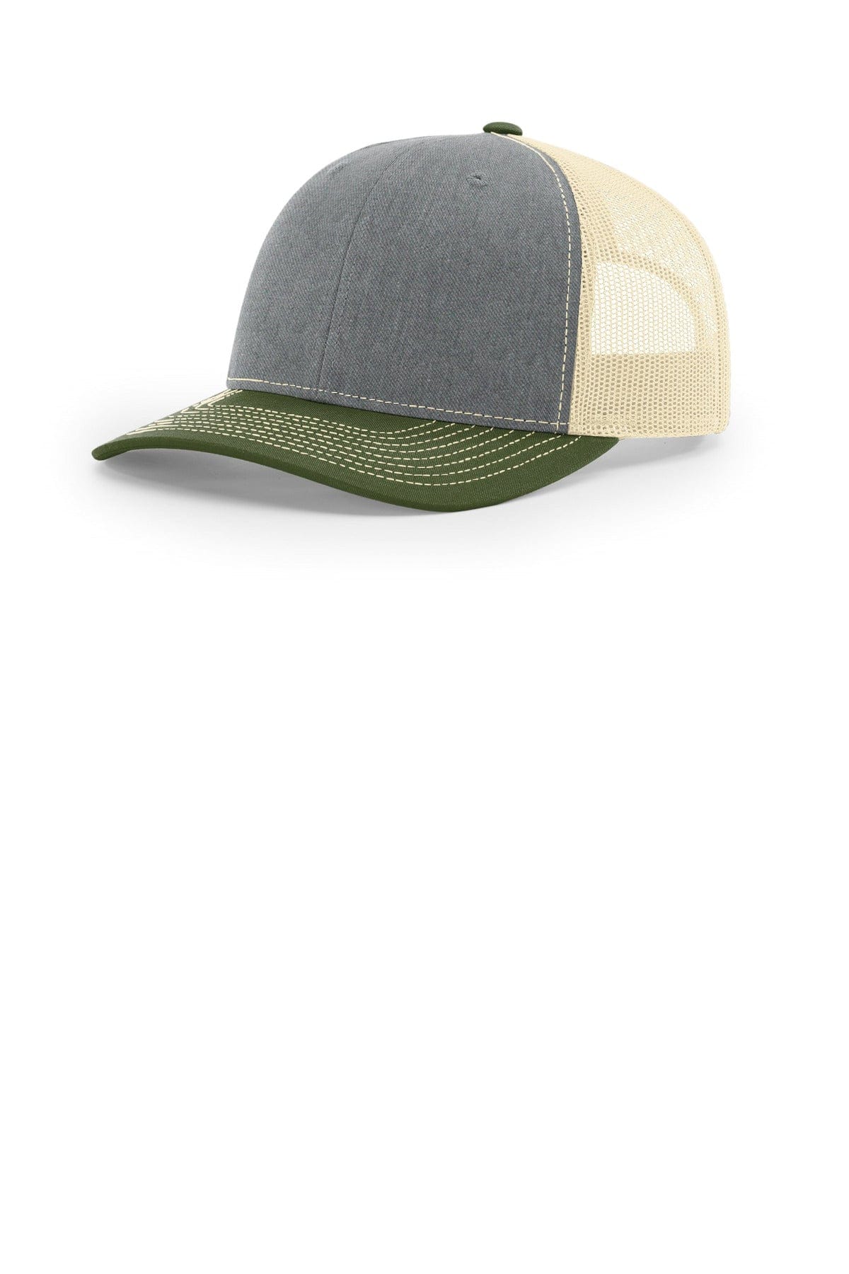 Richardson 112 OSFA / Heather Grey/ Birch/ Army Olive Richardson Trucker Cap 112
