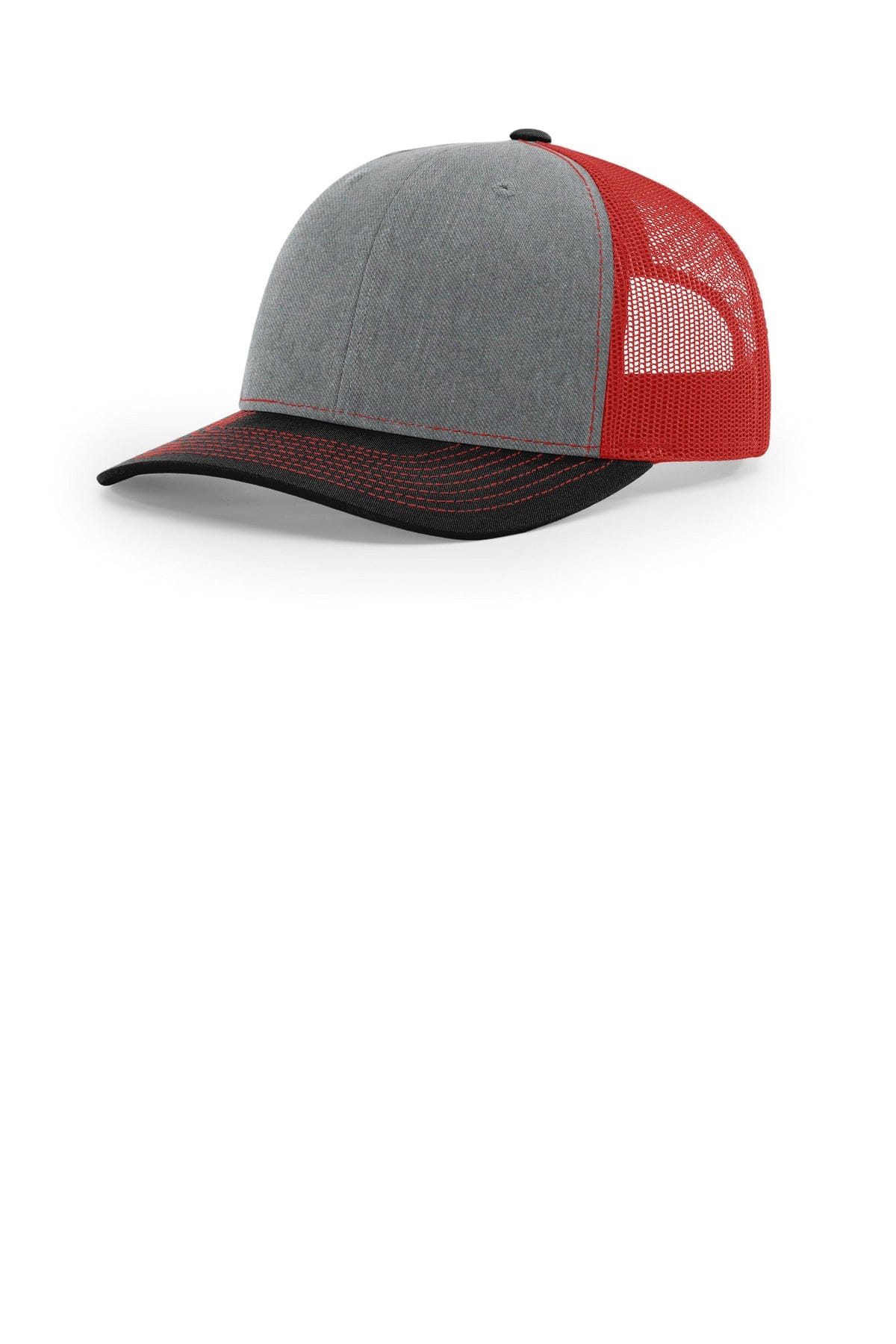 Richardson 112 OSFA / Heather Grey/ Red/ Black Richardson Trucker Cap 112