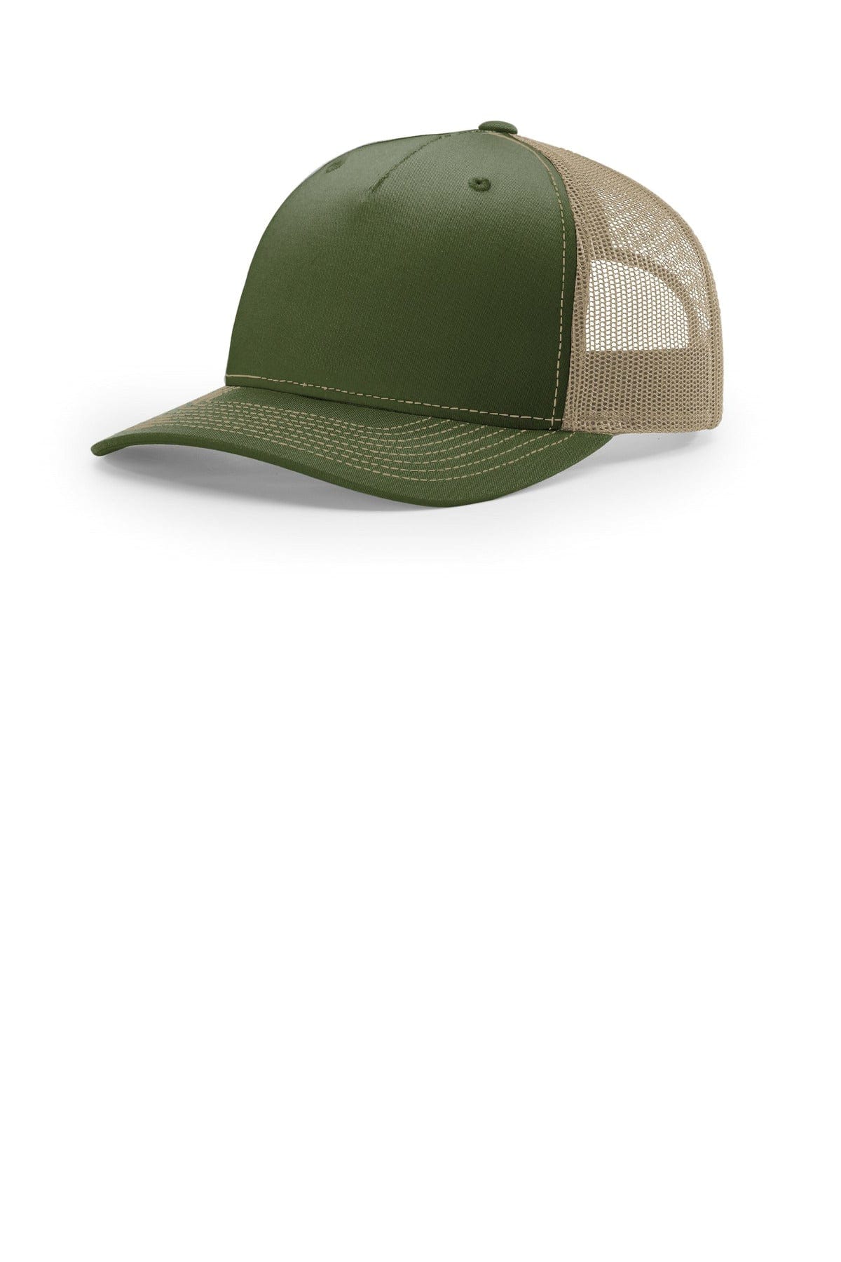 Richardson Five-Panel Trucker 112FP in Army Olive/ Tan