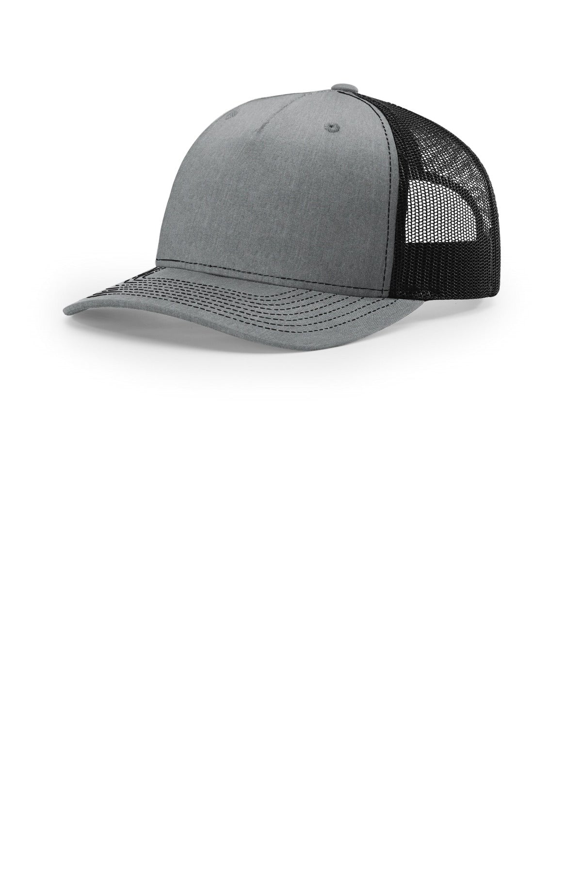 Richardson Five-Panel Trucker 112FP in Heather Grey/ Black