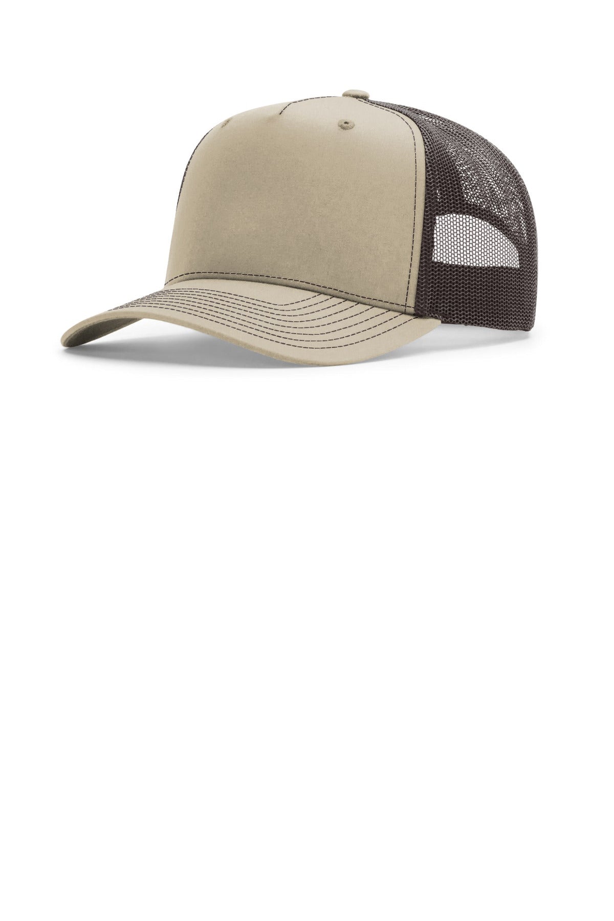 Richardson Five-Panel Champ Trucker 112FPC in Khaki/ Coffee