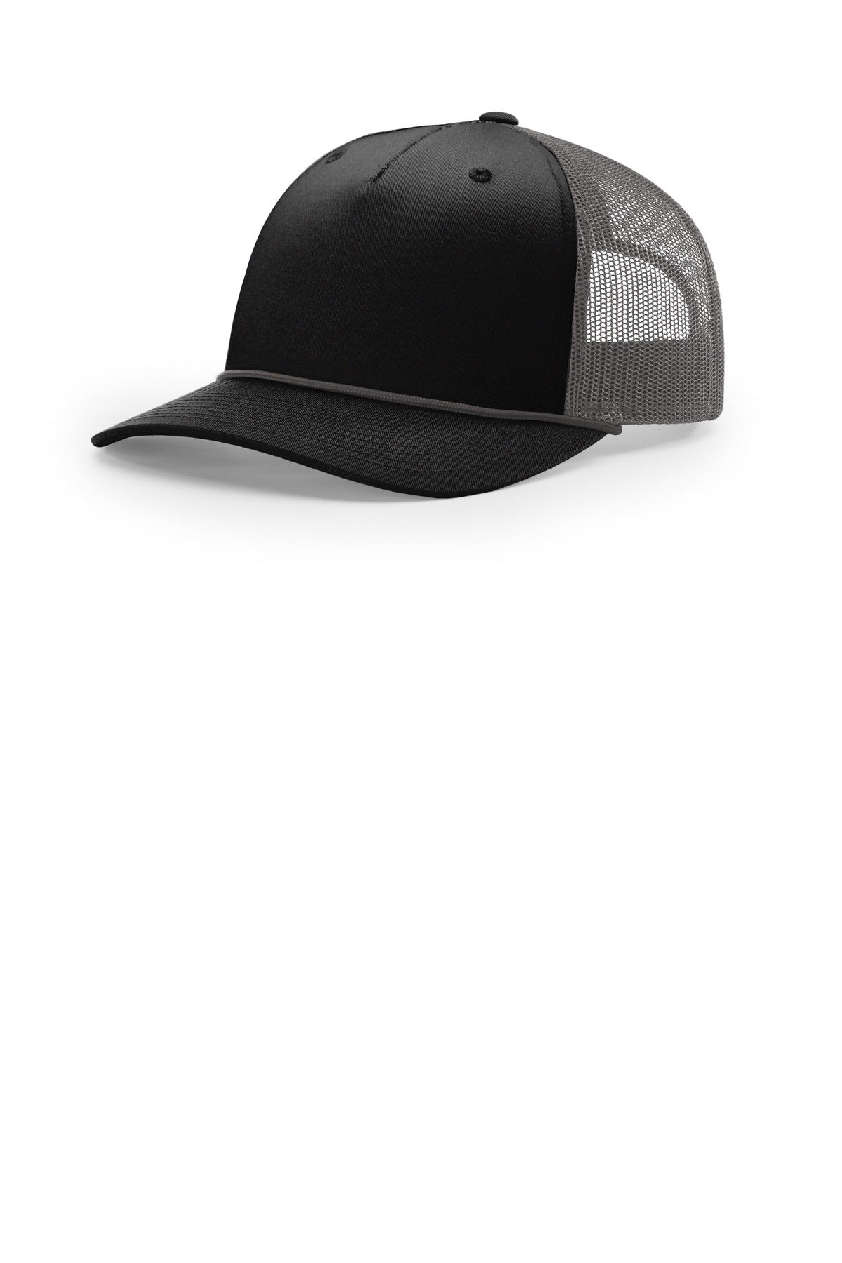 Richardson Five-Panel with Rope 112FPR in Black/ Charcoal/ Charcoal