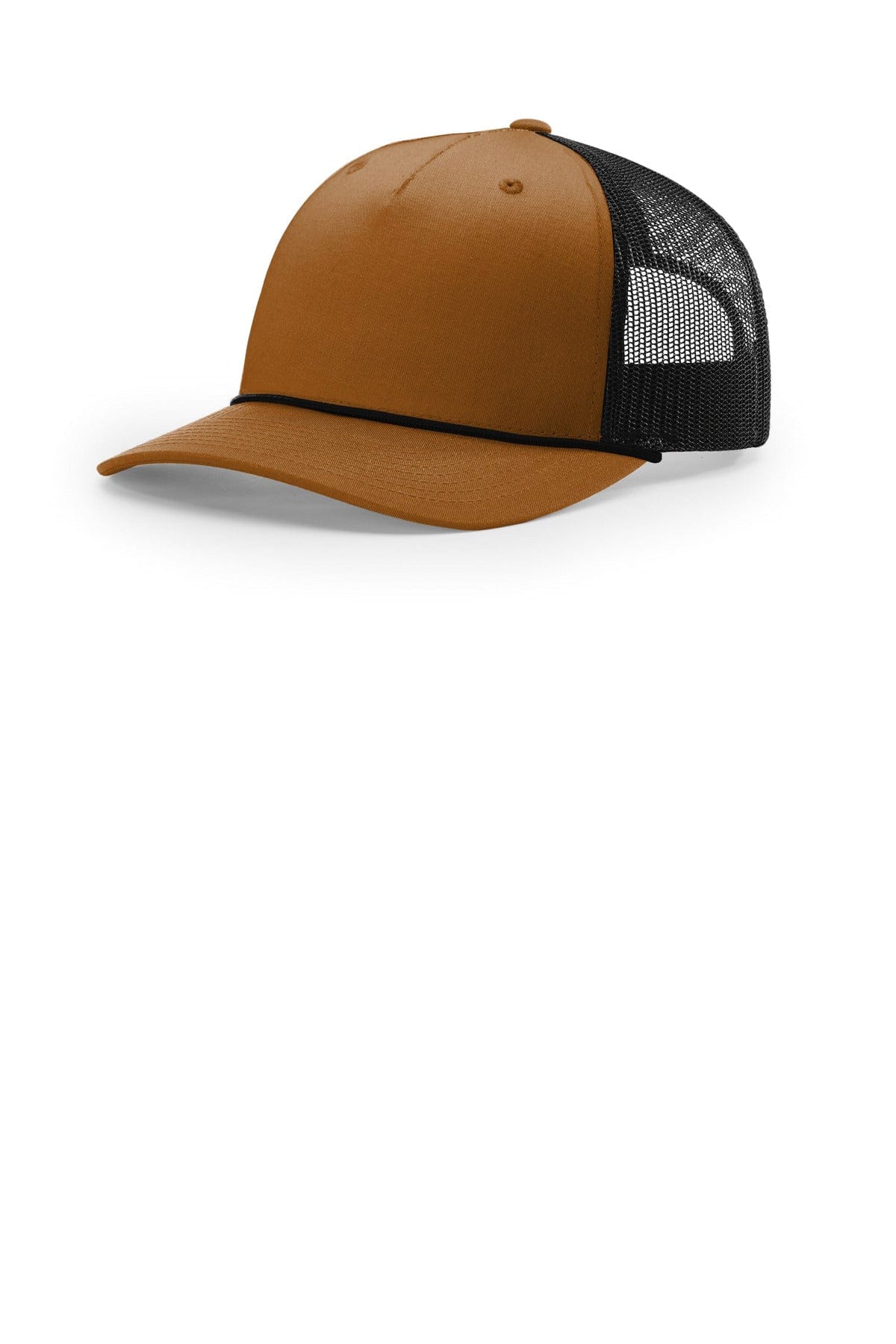 Richardson Five-Panel with Rope 112FPR in Caramel/ Black/ Black