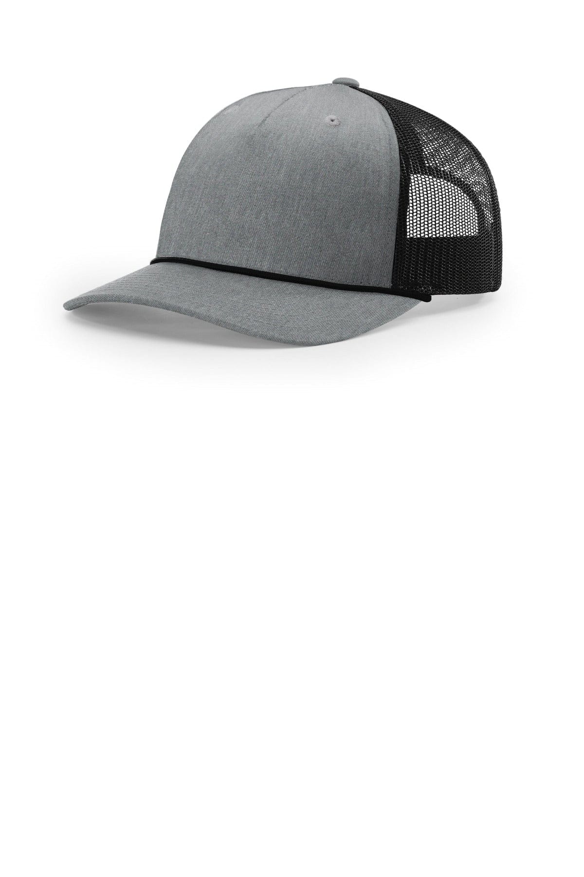 Richardson Five-Panel with Rope 112FPR in Heather Grey/ Black/ Black