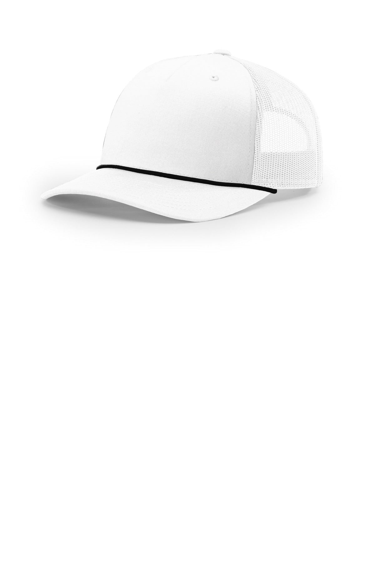 Richardson Five-Panel with Rope 112FPR in White/ Black
