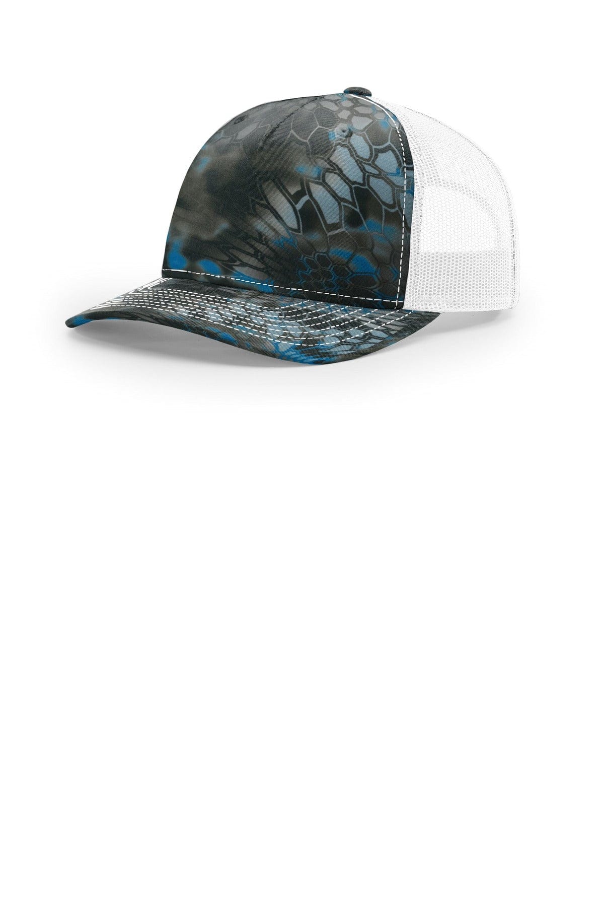 Richardson Printed Five-Panel Trucker 112PFP in Kryptek Neptune/ White