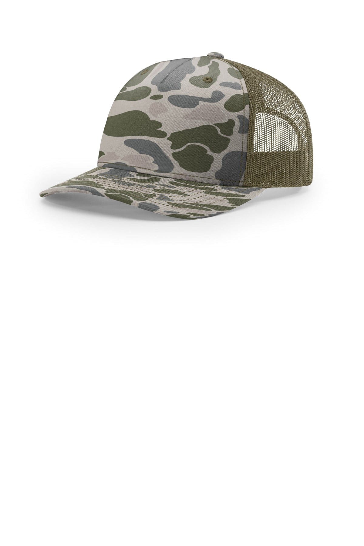 Richardson Printed Five-Panel Trucker 112PFP in Marsh Duck Camo/ Loden