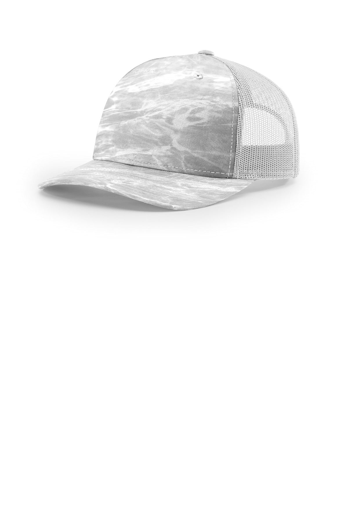 Richardson Printed Five-Panel Trucker 112PFP in Mossy Oak Elements Bonefish/ Light Grey