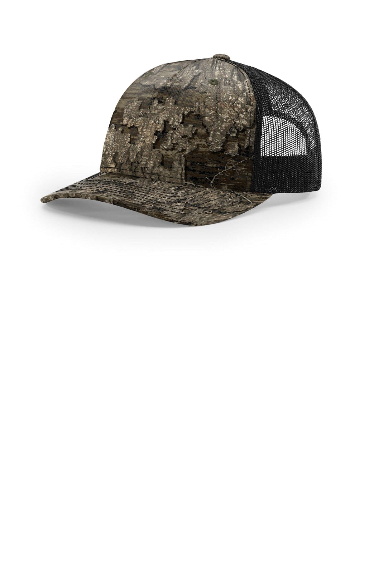 Richardson Printed Five-Panel Trucker 112PFP in Realtree Timber/ Black