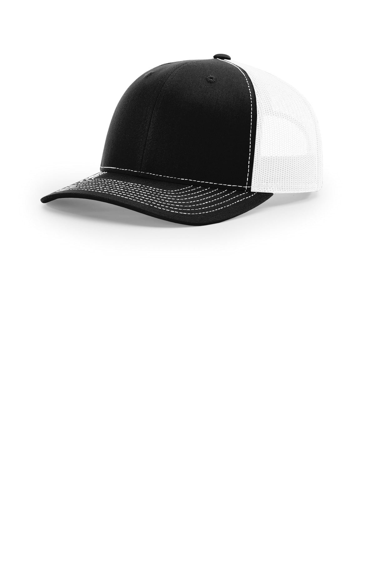 Richardson 112+ R-Flex Adjustable Trucker 112PL in Black/ White
