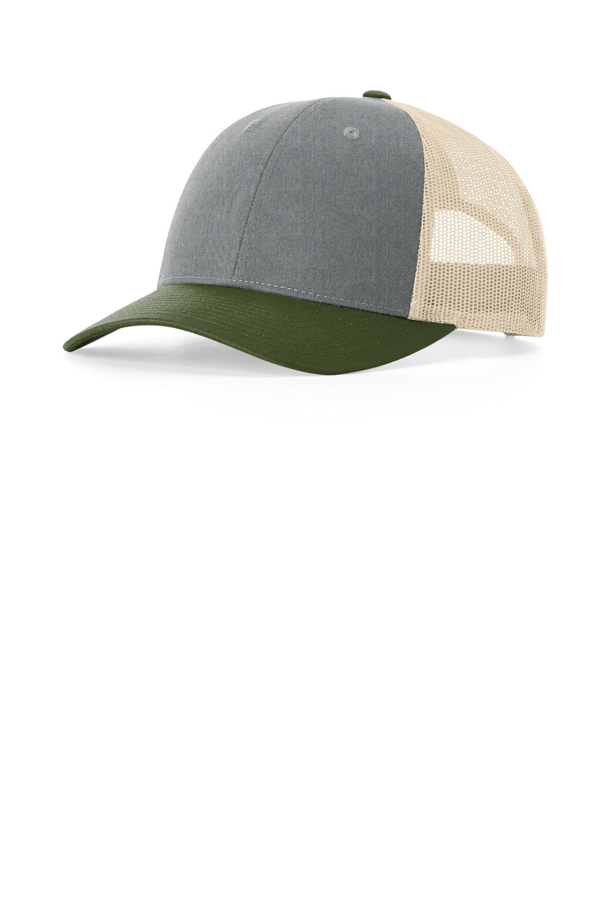 Richardson 115 M/L / Heather Grey/ Birch/ Army Olive Richardson Low Pro Trucker 115