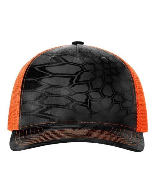 Richardson 12234 Adjustable / Kryptek Typhon/ Neon Orange 112PFP-Five-Panel Printed Trucker Cap