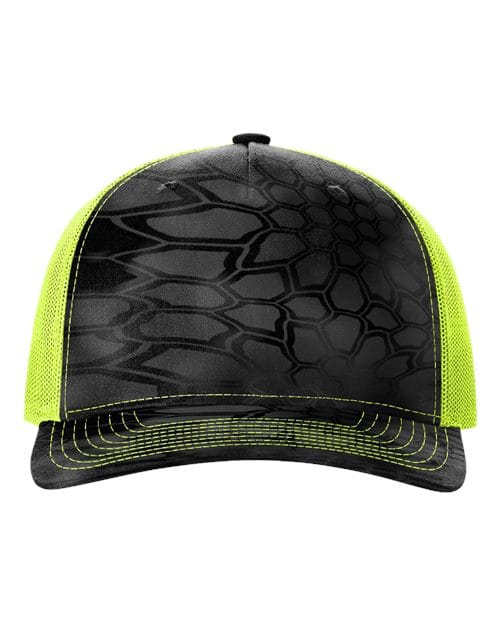 Richardson 12234 Adjustable / Kryptek Typhon/ Neon Yellow 112PFP-Five-Panel Printed Trucker Cap