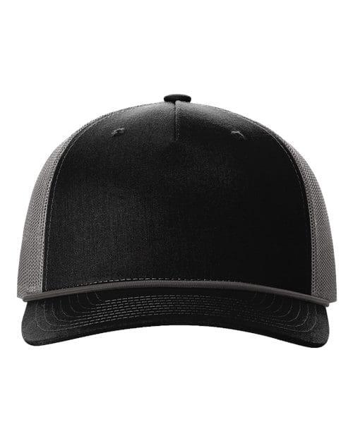 Richardson 12235 Adjustable / Black/ Charcoal 112FPR-Five-Panel Trucker with Rope Cap