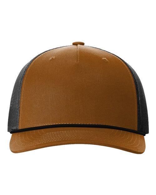 Richardson 12235 Adjustable / Caramel/ Black 112FPR-Five-Panel Trucker with Rope Cap