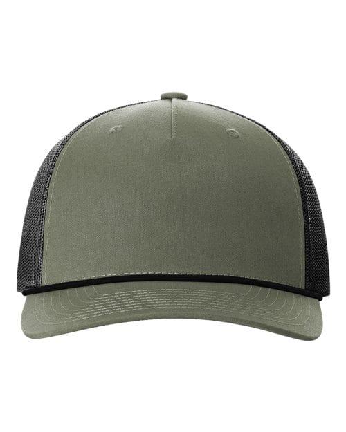 Richardson 12235 Adjustable / Loden Green/ Black 112FPR-Five-Panel Trucker with Rope Cap