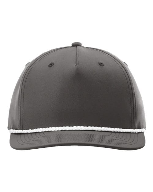 Richardson 12237 Adjustable / Dark Grey/ White 258-Five-Panel Classic Rope Cap