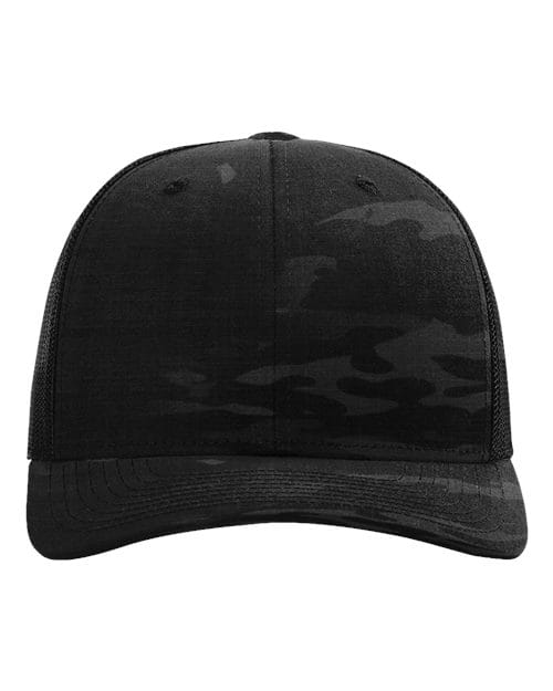 Richardson 16308 Adjustable / Mulitcam Black 112PT-Tactical Trucker Cap