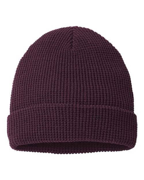 Richardson 1664 Adjustable / Burgundy 146R-Waffle Cuffed Beanie