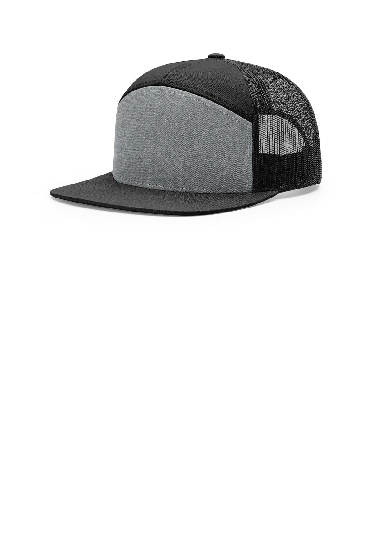 Richardson 168 OSFA / Heather Grey/ Black/ Black Richardson 7-Panel Trucker 168