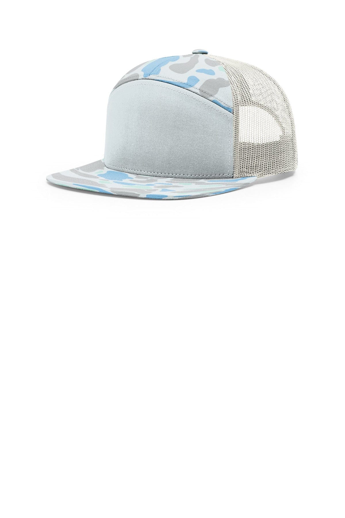 Richardson Printed 7-Panel Trucker 168P in Saltwater Duck Camo/ Ice Grey