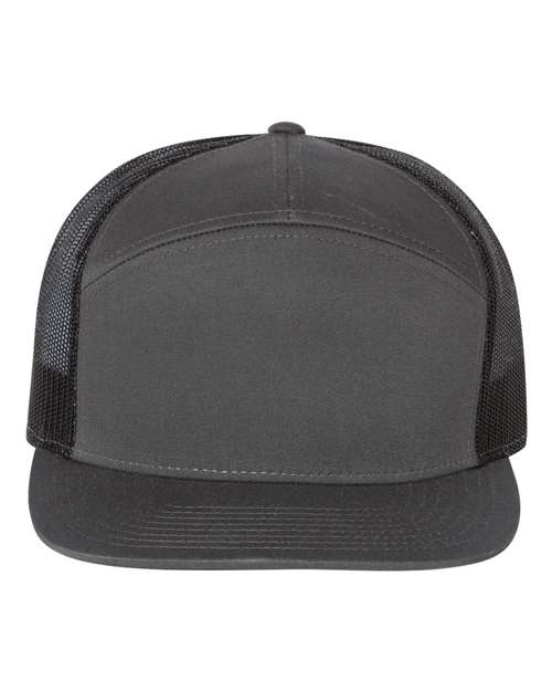 Richardson 2130 Adjustable / Charcoal/ Black 168-Seven-Panel Trucker Cap