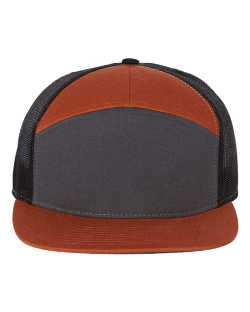Richardson 2130 Adjustable / Charcoal/ Burnt Orange/ Black 168-Seven-Panel Trucker Cap