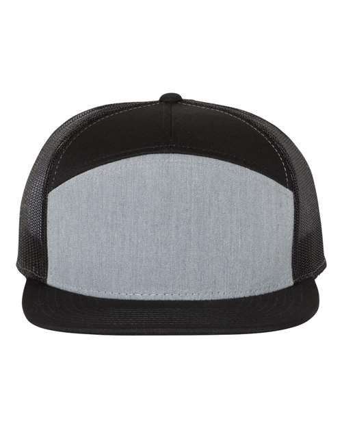 Richardson 2130 Adjustable / Heather Grey/ Black 168-Seven-Panel Trucker Cap