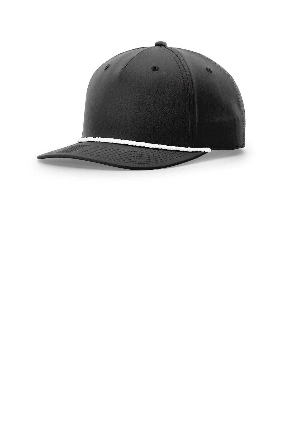 Richardson 5-Panel Classic Rope Cap 258 in Black/ White