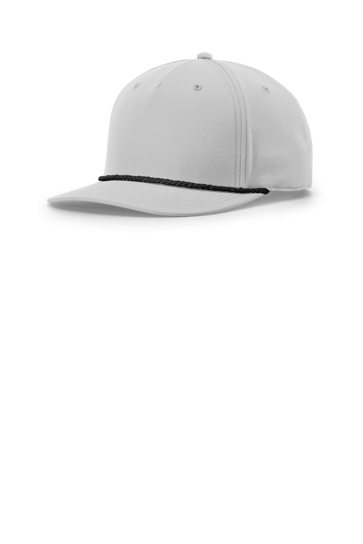 Richardson 5-Panel Classic Rope Cap 258 in Light Grey/ Black