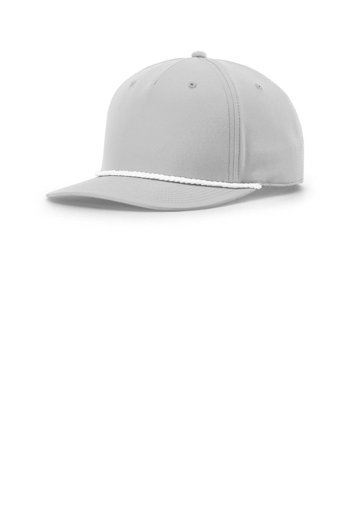 Richardson 5-Panel Classic Rope Cap 258 in Light Grey/ White