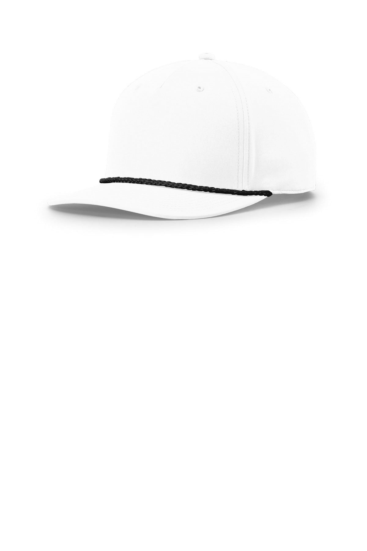 Richardson 5-Panel Classic Rope Cap 258 in White/ Black