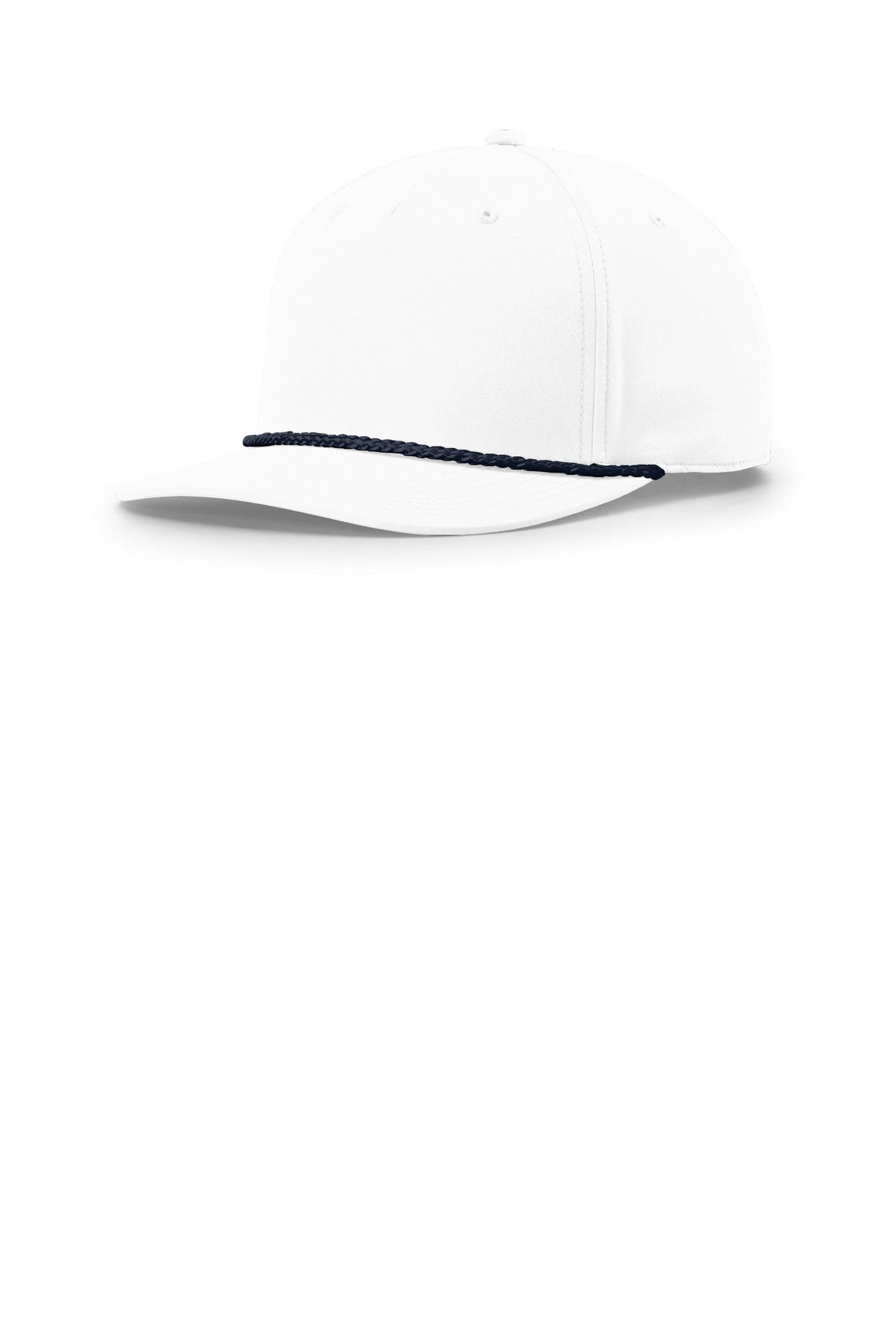 Richardson 5-Panel Classic Rope Cap 258 in White/ Navy