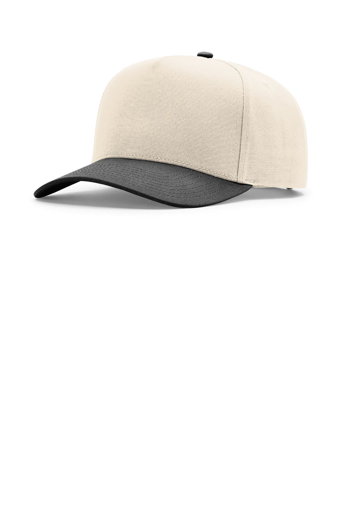 Richardson Full Fabric 5-Panel Champ 323FPC in Cream/ Cream/ Black