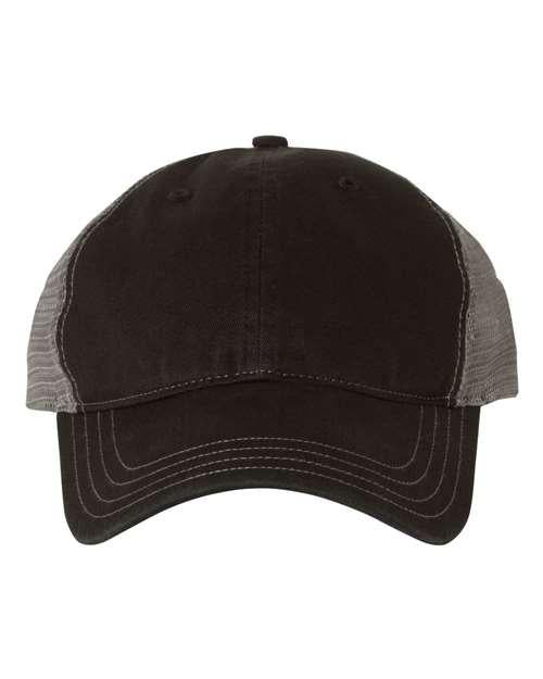 Richardson 4331 Adjustable / Black/ Charcoal 111-Garment-Washed Trucker Cap