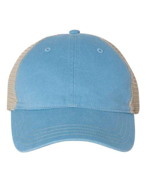 Richardson 4331 Adjustable / Columbia Blue/ Khaki 111-Garment-Washed Trucker Cap