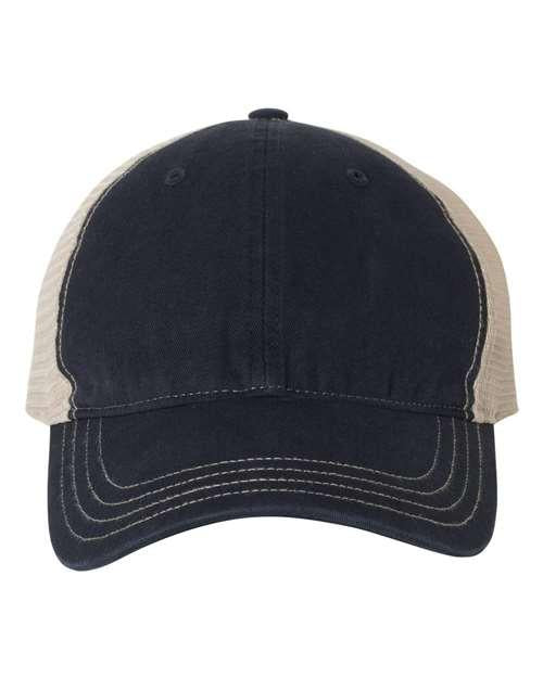 Richardson 4331 Adjustable / Navy/ Khaki 111-Garment-Washed Trucker Cap