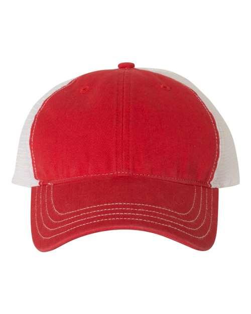 Richardson 4331 Adjustable / Red/ White 111-Garment-Washed Trucker Cap
