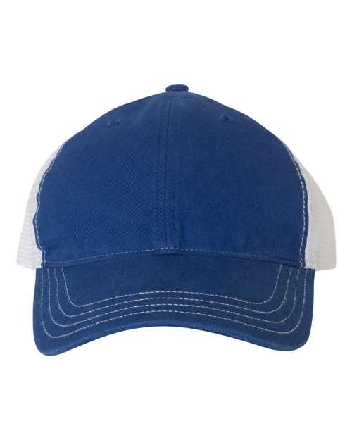 Richardson 4331 Adjustable / Royal/ White 111-Garment-Washed Trucker Cap