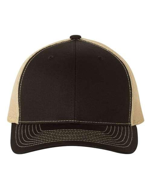 Richardson 4332 OSFM / Black/ Vegas Gold 112-Snapback Trucker Cap