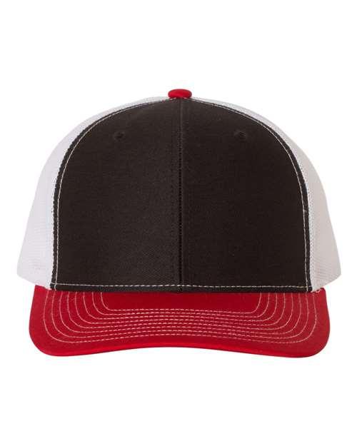 Richardson 4332 OSFM / Black/ White/ Red 112-Snapback Trucker Cap