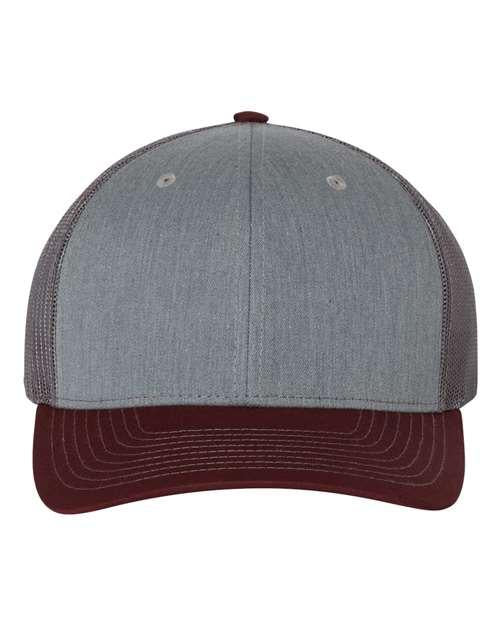 Richardson 4332 OSFM / Heather Grey/ Charcoal/ Maroon 112-Snapback Trucker Cap