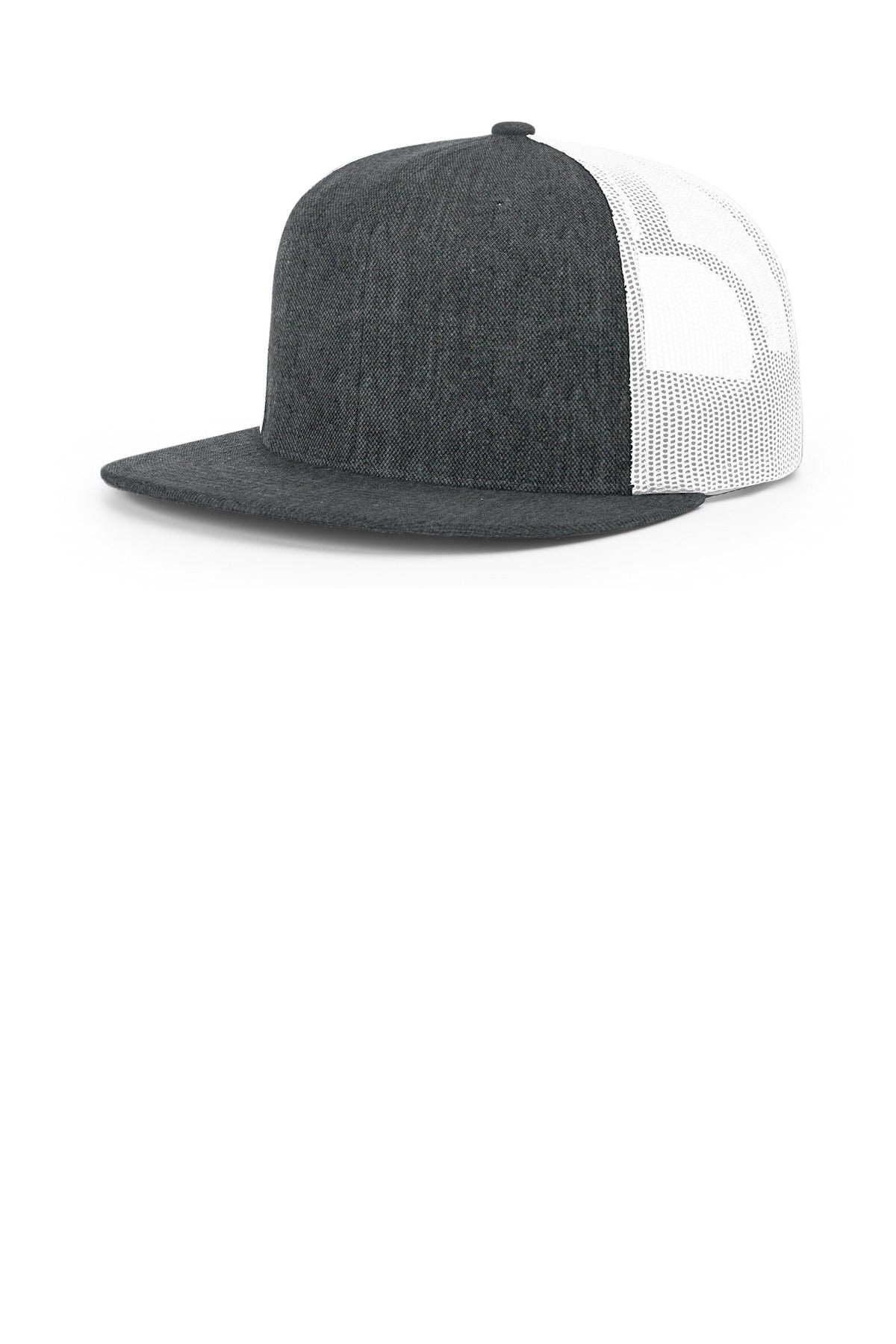 Richardson Acrylic-Wool Blend Flatbill Trucker 511 in Heather Charcoal/ White