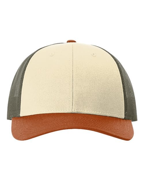 Richardson 6423 M/L / Cream/ Loden Green/ Dark Orange 115-Low Pro Trucker Cap