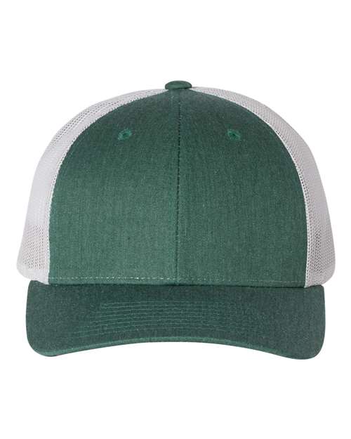 Richardson 6423 M/L / Heather Dark Green/ Silver 115-Low Pro Trucker Cap