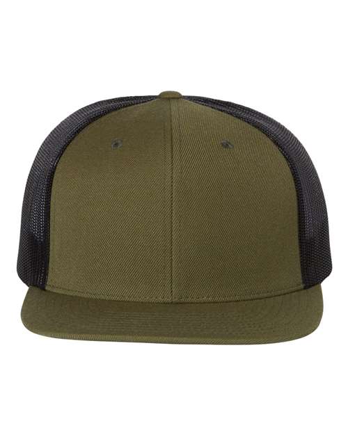 Richardson 6506 Adjustable / Loden/ Black 511-Wool Blend Flat Bill Trucker Cap